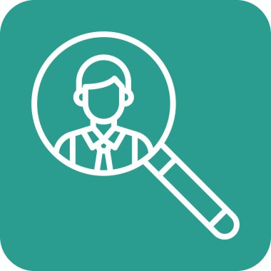 Çalışan, insan kaynakları, arama, ikon vektör görüntüsü işe alma. Siber güvenlik için de kullanılabilir. Web uygulamalarında, mobil uygulamalarda ve yazdırma ortamlarında kullanılabilir.