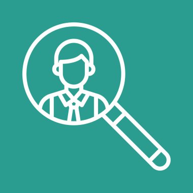 Çalışan, insan kaynakları, arama, ikon vektör görüntüsü işe alma. Siber güvenlik için de kullanılabilir. Web uygulamalarında, mobil uygulamalarda ve yazdırma ortamlarında kullanılabilir.