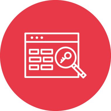 Anahtar kelimeler, arama, etiketler, web sayfası ikon vektör resmi. Web pazarlama için de kullanılabilir. Web uygulamalarında, mobil uygulamalarda ve yazdırma ortamlarında kullanılabilir.