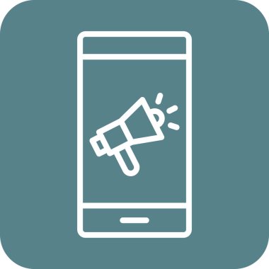 Mobil, pazarlama, megafon ikon vektör görüntüsü. Web pazarlama için de kullanılabilir. Web uygulamalarında, mobil uygulamalarda ve yazdırma ortamlarında kullanılabilir.