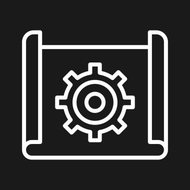 Planlama, uygulama, iş akışı ikon vektör görüntüsü. Siber güvenlik için de kullanılabilir. Web uygulamalarında, mobil uygulamalarda ve yazdırma ortamlarında kullanılabilir.