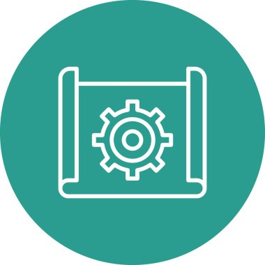 Planlama, uygulama, iş akışı ikon vektör görüntüsü. Siber güvenlik için de kullanılabilir. Web uygulamalarında, mobil uygulamalarda ve yazdırma ortamlarında kullanılabilir.