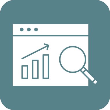 Rapor, istatistik, web sayfası, büyütücü ikon vektör resmi. Web pazarlama için de kullanılabilir. Web uygulamalarında, mobil uygulamalarda ve yazdırma ortamlarında kullanılabilir.