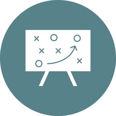 Çözüm, strateji, karatahta simgesi vektör görüntüsü. Web pazarlama için de kullanılabilir. Web uygulamalarında, mobil uygulamalarda ve yazdırma ortamlarında kullanılabilir.