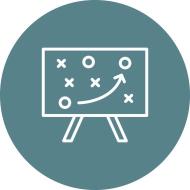 Çözüm, strateji, karatahta simgesi vektör görüntüsü. Web pazarlama için de kullanılabilir. Web uygulamalarında, mobil uygulamalarda ve yazdırma ortamlarında kullanılabilir.