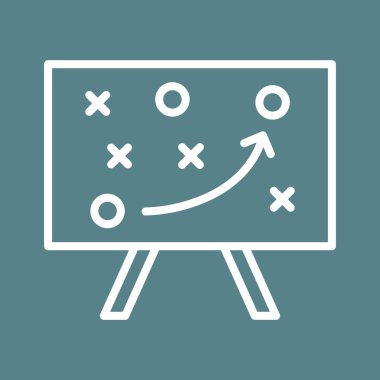 Çözüm, strateji, karatahta simgesi vektör görüntüsü. Web pazarlama için de kullanılabilir. Web uygulamalarında, mobil uygulamalarda ve yazdırma ortamlarında kullanılabilir.