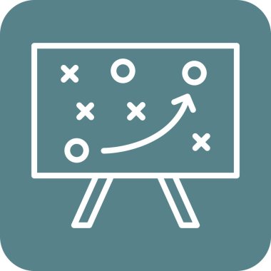 Çözüm, strateji, karatahta simgesi vektör görüntüsü. Web pazarlama için de kullanılabilir. Web uygulamalarında, mobil uygulamalarda ve yazdırma ortamlarında kullanılabilir.