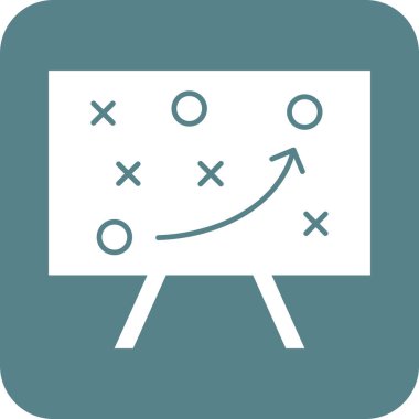 Çözüm, strateji, karatahta simgesi vektör görüntüsü. Web pazarlama için de kullanılabilir. Web uygulamalarında, mobil uygulamalarda ve yazdırma ortamlarında kullanılabilir.