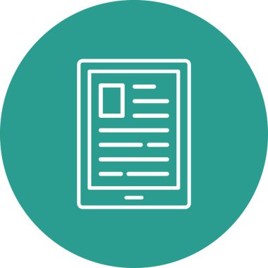 Makale, blog, blog, tablet simgesi vektör resmi. Seo & web için de kullanılabilir. Web uygulamalarında, mobil uygulamalarda ve yazdırma ortamlarında kullanılabilir.