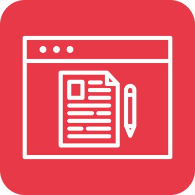 Yazı, blog, tarayıcı, içerik simgesi vektör resmi. Seo & web için de kullanılabilir. Web uygulamalarında, mobil uygulamalarda ve yazdırma ortamlarında kullanılabilir.