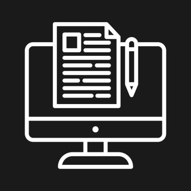 Makale, blog, içerik, çevrimiçi simge vektör resmi. Seo & web için de kullanılabilir. Web uygulamalarında, mobil uygulamalarda ve yazdırma ortamlarında kullanılabilir.