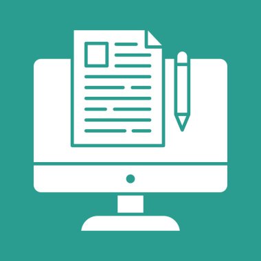 Makale, blog, içerik, çevrimiçi simge vektör resmi. Seo & web için de kullanılabilir. Web uygulamalarında, mobil uygulamalarda ve yazdırma ortamlarında kullanılabilir.