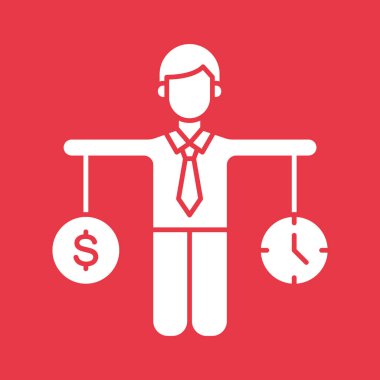 Denge, bütçe, hesap, para, zaman simgesi vektör görüntüsü. Proje yönetimi için de kullanılabilir. Web uygulamalarında, mobil uygulamalarda ve yazdırma ortamlarında kullanılabilir.