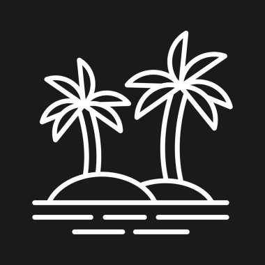 Plaj, ağaçlar, palmiye ağacı ikon vektör görüntüsü. Yaz & Tatilleri için kullanılabilir. Mobil uygulamalar, web uygulamaları ve yazdırma ortamları için elverişli.