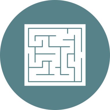 Meydan okuma, labirent, bulmaca, çözüm ikon vektör görüntüsü. Proje yönetimi için de kullanılabilir. Web uygulamalarında, mobil uygulamalarda ve yazdırma ortamlarında kullanılabilir.