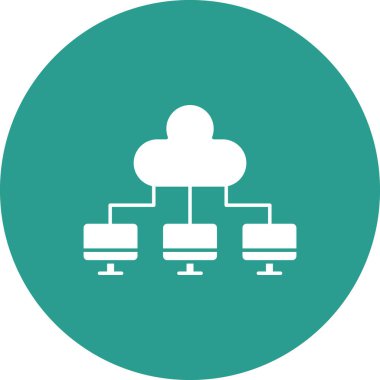 Bulut hesaplama, paylaşma, ağ simgesi vektör görüntüsü. Seo & web için de kullanılabilir. Web uygulamalarında, mobil uygulamalarda ve yazdırma ortamlarında kullanılabilir.