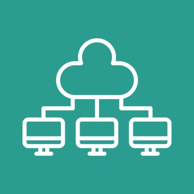 Bulut hesaplama, paylaşma, ağ simgesi vektör görüntüsü. Seo & web için de kullanılabilir. Web uygulamalarında, mobil uygulamalarda ve yazdırma ortamlarında kullanılabilir.