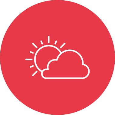 Bulutlu, hava, bulut, güneş ikonu vektör görüntüsü. Yaz & Tatilleri için kullanılabilir. Mobil uygulamalar, web uygulamaları ve yazdırma ortamları için elverişli.