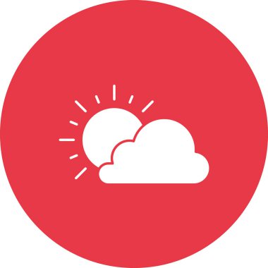 Bulutlu, hava, bulut, güneş ikonu vektör görüntüsü. Yaz & Tatilleri için kullanılabilir. Mobil uygulamalar, web uygulamaları ve yazdırma ortamları için elverişli.