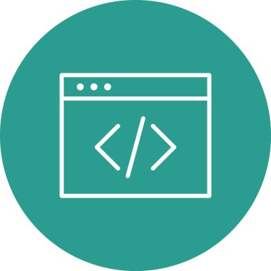 Kodlama, html, web simgesi vektör görüntüsü. Seo & web için de kullanılabilir. Web uygulamalarında, mobil uygulamalarda ve yazdırma ortamlarında kullanılabilir.