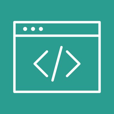 Kodlama, html, web simgesi vektör görüntüsü. Seo & web için de kullanılabilir. Web uygulamalarında, mobil uygulamalarda ve yazdırma ortamlarında kullanılabilir.