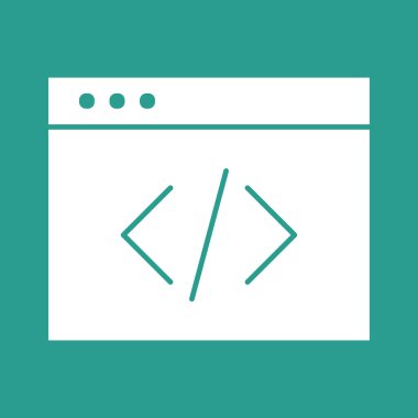 Kodlama, html, web simgesi vektör görüntüsü. Seo & web için de kullanılabilir. Web uygulamalarında, mobil uygulamalarda ve yazdırma ortamlarında kullanılabilir.