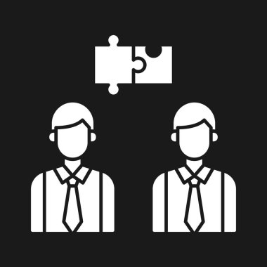 İşbirliği, tartışma, takım çalışması, strateji ikonu vektör görüntüsü. Proje yönetimi için de kullanılabilir. Web uygulamalarında, mobil uygulamalarda ve yazdırma ortamlarında kullanılabilir.