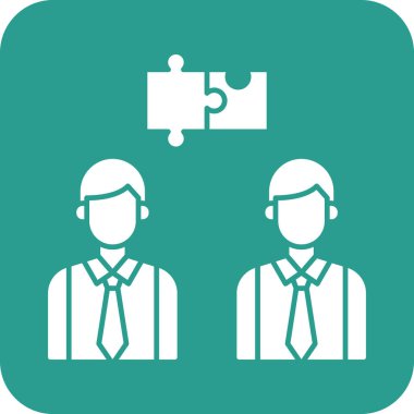 İşbirliği, tartışma, takım çalışması, strateji ikonu vektör görüntüsü. Proje yönetimi için de kullanılabilir. Web uygulamalarında, mobil uygulamalarda ve yazdırma ortamlarında kullanılabilir.