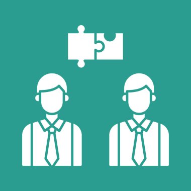 İşbirliği, tartışma, takım çalışması, strateji ikonu vektör görüntüsü. Proje yönetimi için de kullanılabilir. Web uygulamalarında, mobil uygulamalarda ve yazdırma ortamlarında kullanılabilir.