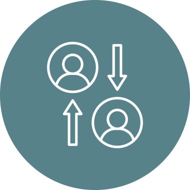 Rekabetçi işçi, kariyer ikonu vektör imajı. Proje yönetimi için de kullanılabilir. Web uygulamalarında, mobil uygulamalarda ve yazdırma ortamlarında kullanılabilir.