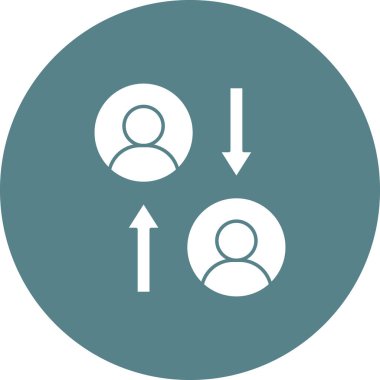 Rekabetçi işçi, kariyer ikonu vektör imajı. Proje yönetimi için de kullanılabilir. Web uygulamalarında, mobil uygulamalarda ve yazdırma ortamlarında kullanılabilir.