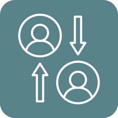 Rekabetçi işçi, kariyer ikonu vektör imajı. Proje yönetimi için de kullanılabilir. Web uygulamalarında, mobil uygulamalarda ve yazdırma ortamlarında kullanılabilir.