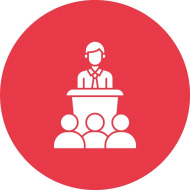 Konferans, tartışma, çekişme ikon vektör görüntüsü. Proje yönetimi için de kullanılabilir. Web uygulamalarında, mobil uygulamalarda ve yazdırma ortamlarında kullanılabilir.