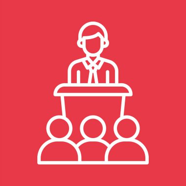 Konferans, tartışma, çekişme ikon vektör görüntüsü. Proje yönetimi için de kullanılabilir. Web uygulamalarında, mobil uygulamalarda ve yazdırma ortamlarında kullanılabilir.