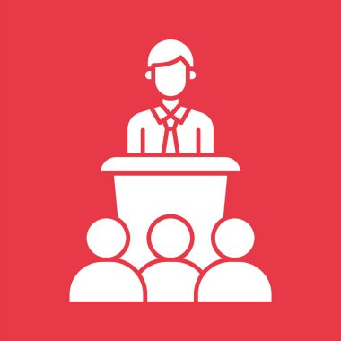 Konferans, tartışma, çekişme ikon vektör görüntüsü. Proje yönetimi için de kullanılabilir. Web uygulamalarında, mobil uygulamalarda ve yazdırma ortamlarında kullanılabilir.