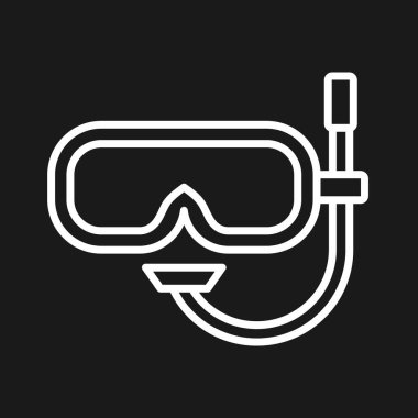Dalış maskesi, tüplü dalış, su, yüzme maskesi ikon vektör görüntüsü. Yaz & Tatilleri için kullanılabilir. Mobil uygulamalar, web uygulamaları ve yazdırma ortamları için elverişli.