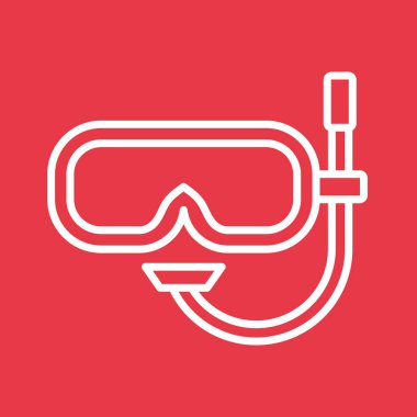 Dalış maskesi, tüplü dalış, su, yüzme maskesi ikon vektör görüntüsü. Yaz & Tatilleri için kullanılabilir. Mobil uygulamalar, web uygulamaları ve yazdırma ortamları için elverişli.