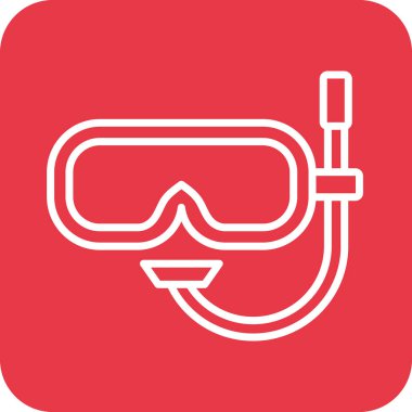 Dalış maskesi, tüplü dalış, su, yüzme maskesi ikon vektör görüntüsü. Yaz & Tatilleri için kullanılabilir. Mobil uygulamalar, web uygulamaları ve yazdırma ortamları için elverişli.