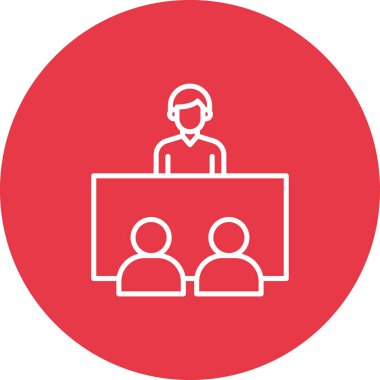 İşveren, insan kaynakları, ikon vektör görüntüsü ile röportaj. Proje yönetimi için de kullanılabilir. Web uygulamalarında, mobil uygulamalarda ve yazdırma ortamlarında kullanılabilir.