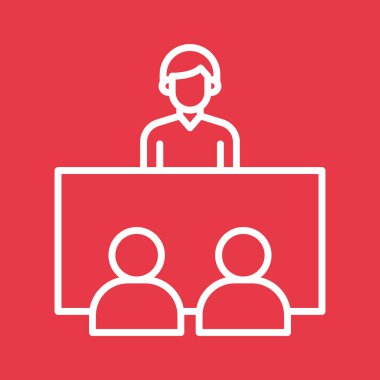 İşveren, insan kaynakları, ikon vektör görüntüsü ile röportaj. Proje yönetimi için de kullanılabilir. Web uygulamalarında, mobil uygulamalarda ve yazdırma ortamlarında kullanılabilir.