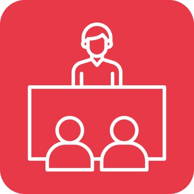 İşveren, insan kaynakları, ikon vektör görüntüsü ile röportaj. Proje yönetimi için de kullanılabilir. Web uygulamalarında, mobil uygulamalarda ve yazdırma ortamlarında kullanılabilir.