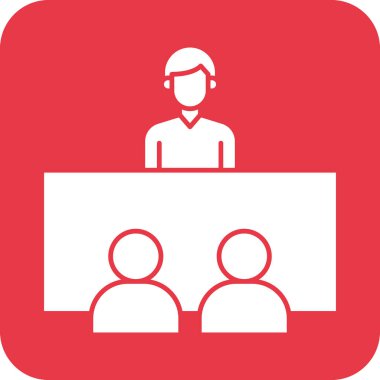 İşveren, insan kaynakları, ikon vektör görüntüsü ile röportaj. Proje yönetimi için de kullanılabilir. Web uygulamalarında, mobil uygulamalarda ve yazdırma ortamlarında kullanılabilir.