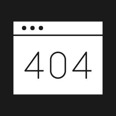 Hata, tarayıcı, 404, simge vektör resmi bulunamadı. Seo & web için de kullanılabilir. Web uygulamalarında, mobil uygulamalarda ve yazdırma ortamlarında kullanılabilir.