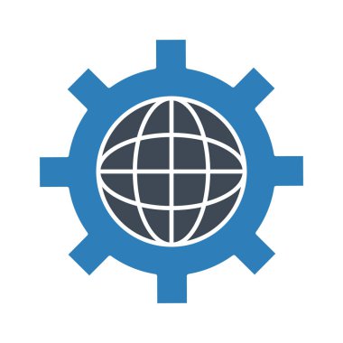 Küresel, ayarlar, internet simgesi vektör resmi. Seo & web için de kullanılabilir. Web uygulamalarında, mobil uygulamalarda ve yazdırma ortamlarında kullanılabilir.