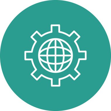 Küresel, ayarlar, internet simgesi vektör resmi. Seo & web için de kullanılabilir. Web uygulamalarında, mobil uygulamalarda ve yazdırma ortamlarında kullanılabilir.