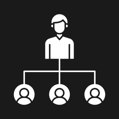 Hiyerarşi, lider, takım çalışması ikonu vektör görüntüsü. Proje yönetimi için de kullanılabilir. Web uygulamalarında, mobil uygulamalarda ve yazdırma ortamlarında kullanılabilir.
