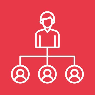 Hiyerarşi, lider, takım çalışması ikonu vektör görüntüsü. Proje yönetimi için de kullanılabilir. Web uygulamalarında, mobil uygulamalarda ve yazdırma ortamlarında kullanılabilir.
