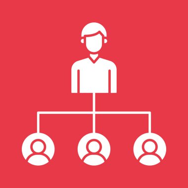 Hiyerarşi, lider, takım çalışması ikonu vektör görüntüsü. Proje yönetimi için de kullanılabilir. Web uygulamalarında, mobil uygulamalarda ve yazdırma ortamlarında kullanılabilir.