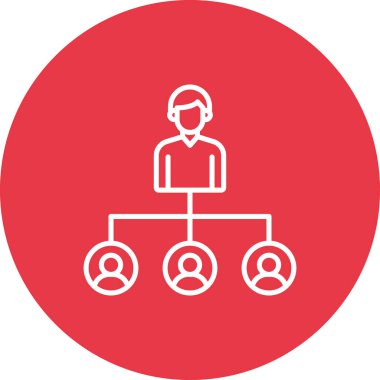 Hiyerarşi, lider, takım çalışması ikonu vektör görüntüsü. Proje yönetimi için de kullanılabilir. Web uygulamalarında, mobil uygulamalarda ve yazdırma ortamlarında kullanılabilir.