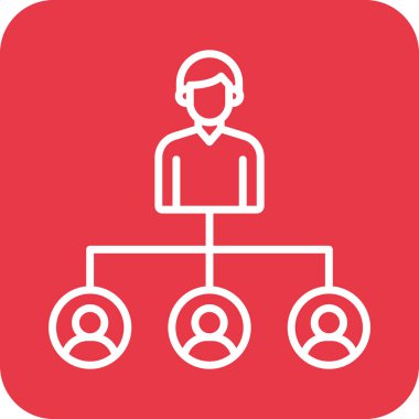 Hiyerarşi, lider, takım çalışması ikonu vektör görüntüsü. Proje yönetimi için de kullanılabilir. Web uygulamalarında, mobil uygulamalarda ve yazdırma ortamlarında kullanılabilir.